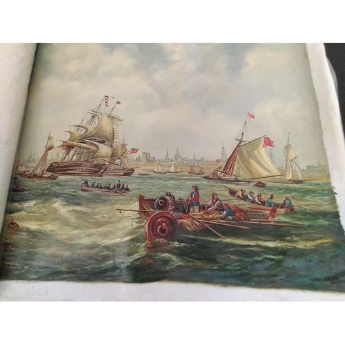 35 - 5 x Oil on Canvas Land and Sea Marine Scapes. Mostly Unsigned. Largest being 110cm x 75cm.