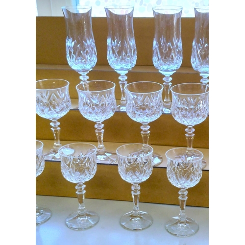 515 - Crystal Glass Champagne Flutes (6) plus Stemmed Glasses (12).