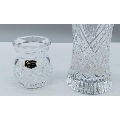 55 - Boxed Wordsley Crystal Posy Vase plus Tutbury Crystal Glass Vase.