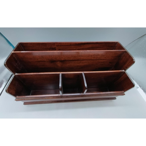 160D - Libra Wooden Desk Tidy. 37cm x 19cm x 16cm.