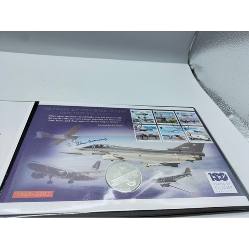 114 - Limited Edition Silver Coin First Day Cover '100th Anniversary of Powered Flight' with Certificate o... 