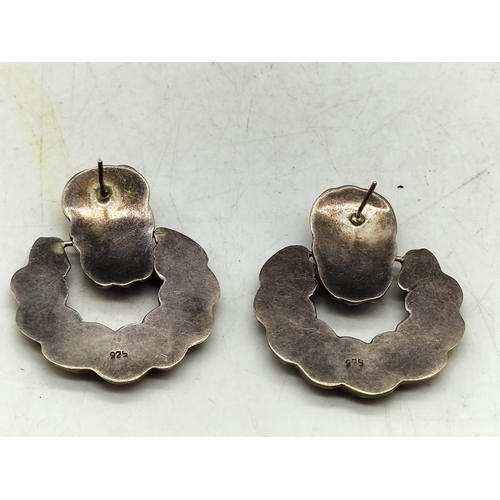 122 - 925 Silver Chunky Earrings 12.5 Grams