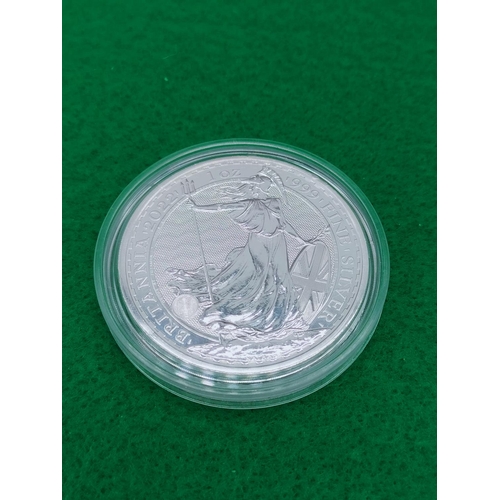 26 - 5 x 999 Fine Silver 1 Ounce Silver Britannia Coins 2022