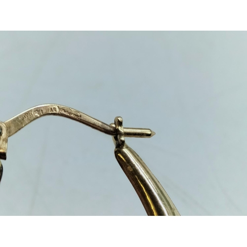 39 - 9ct Tri Colored Gold Earrings.