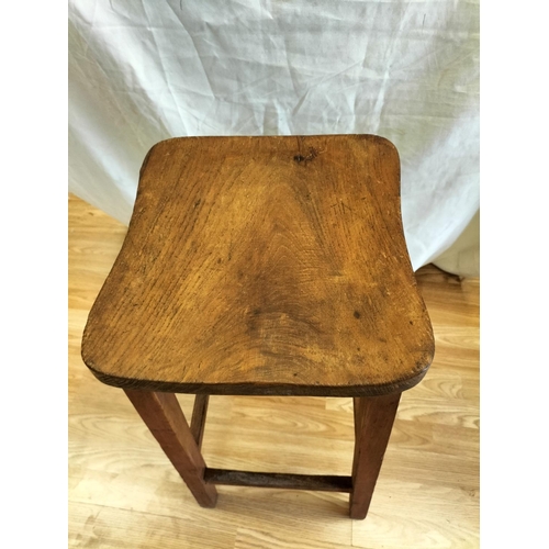 514 - Old School Wooden Stool. 67cm x 29cm x 31cm. This Lot is Collection Only.