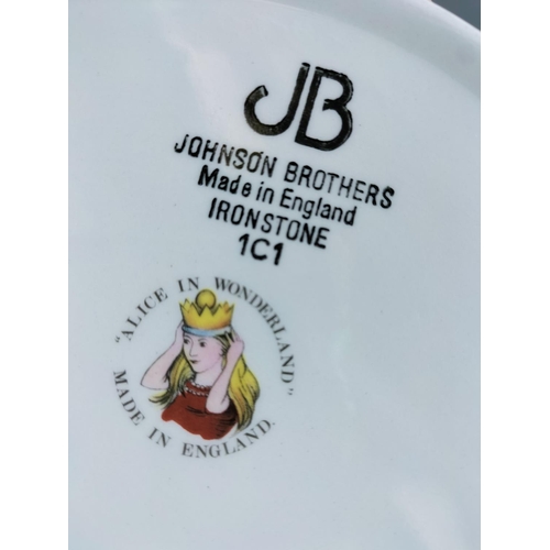 71 - Johnson Brothers 'Alice in Wonderland' Plate, Porringer and Egg Cup.