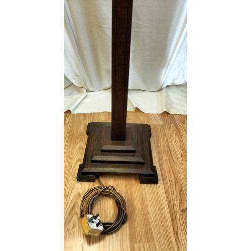 78 - Oak Art Deco Standard Lamp. 149cm High, 28cm x 28cm. This Lot is collection Only.