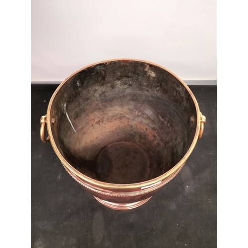 27 - Heavy Gauge Copper/Brass Ice Bucket. 30cm High, 30cm Diameter.