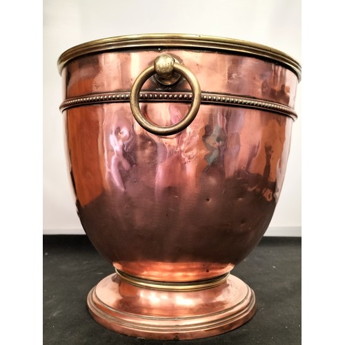 27 - Heavy Gauge Copper/Brass Ice Bucket. 30cm High, 30cm Diameter.