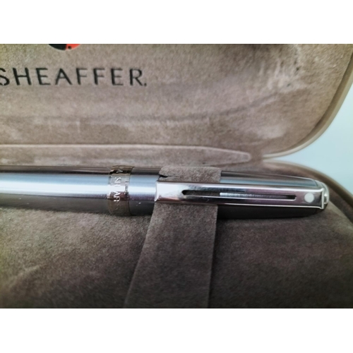 220 - Sheaffer Chrome Fountain Pen. Boxed.