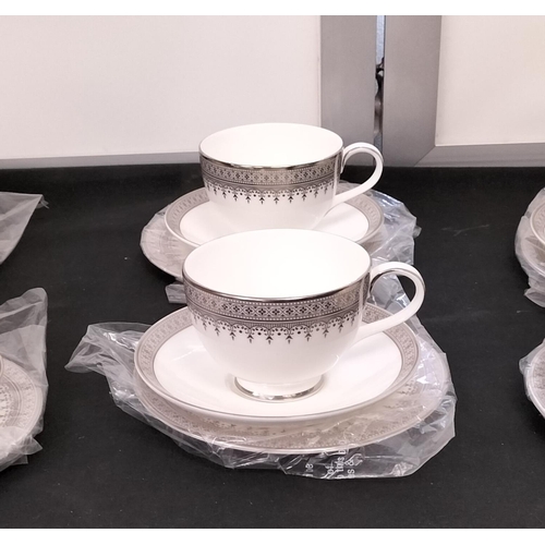 10 - Royal Doulton Archives Fine Bone China Trios (6) in the Rare 'Piper Platinum' Pattern H5296. Produce... 