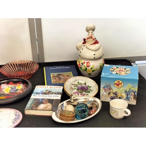 101 - Quantity of Mixed Items to include Native Art Candlesticks, Lilliput Lane Collectors Book, Kennel Pa... 