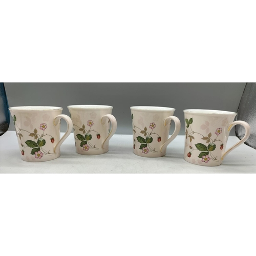 104 - Wedgwood 9cm Mugs (4) in the 'Wild Strawberry' Pattern.