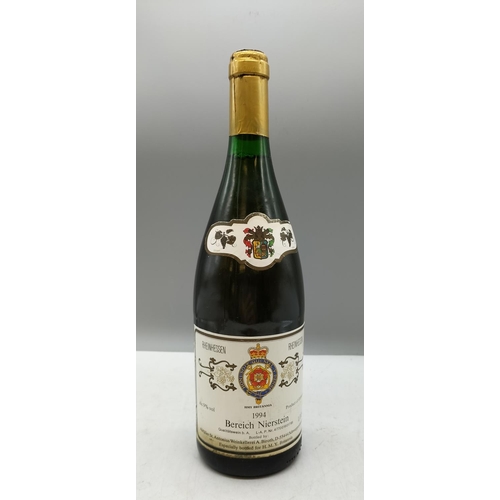 112 - Bottle of 1994 Bereich Nierstein White Wine especially Bottled for H.M.Y Britannia.