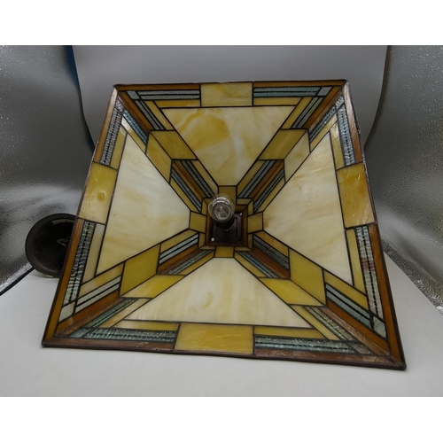 122 - Tiffany Style Ceiling Lampshade. 40cm x 40cm x 30cm.