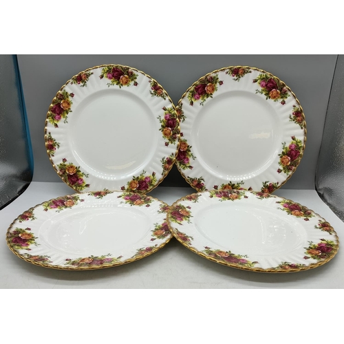 13 - Royal Albert 26.5cm Dinner Plates (4) in the 'Old Country Roses' Pattern. Seconds Quality.