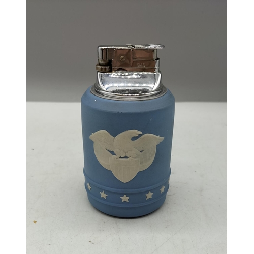 138 - Wedgwood Jasper Lighter. 11cm High.