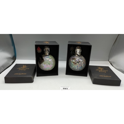 593 - 2 x Fragrance Lamps by Ashleigh and Burnwood, London. Boxed.