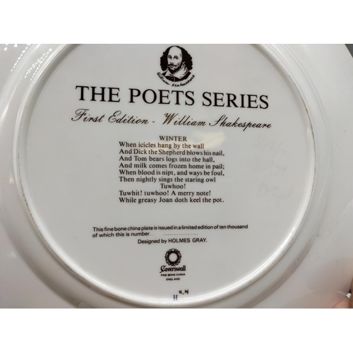 634 - Caverswall China Poets Series 28cm Plate 'First Edition William Shakespeare 'Winter'.