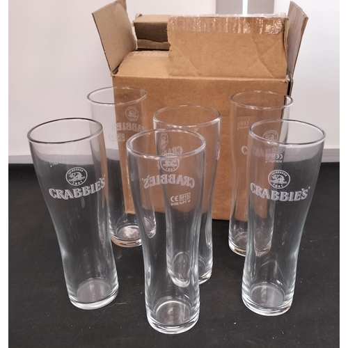 672 - Box of Shot Glasses (approx 45) plus Box of 6 Crabbies Branded Glasses.