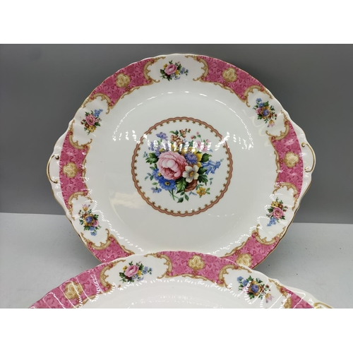 7 - Royal Albert 32cm Serving Plates (2) in the 'Lady Carlyle' Pattern. Seconds Quality.