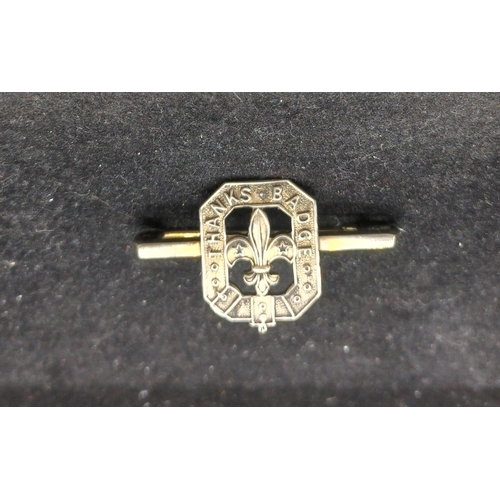 84 - Silver Hallmarked Scout 'Thanks' Badge. 4cm x 2cm.