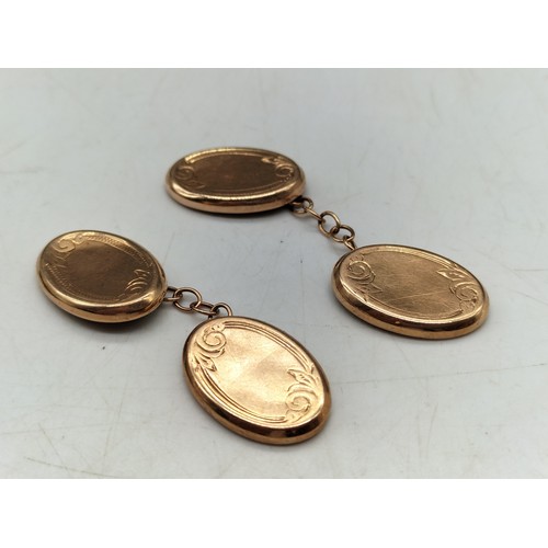 83 - 375 9ct Gold Cuff Links. 4.3 Grams.