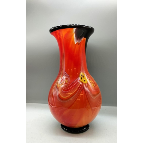 165 - Large 36cm Blown Glass vase.