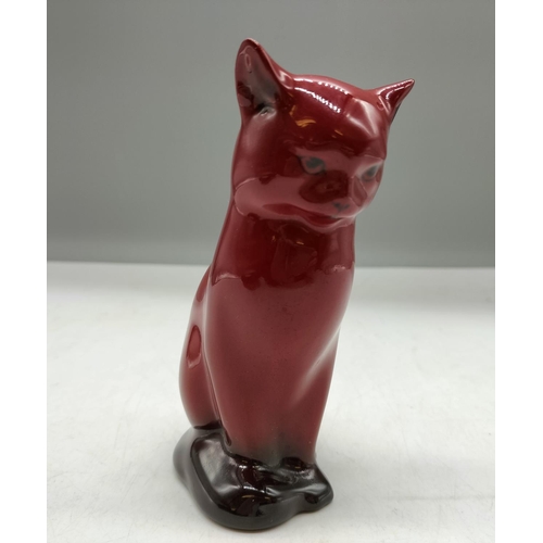 29 - Royal Doulton Flambe 13cm Cat Figure.