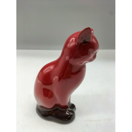 29 - Royal Doulton Flambe 13cm Cat Figure.