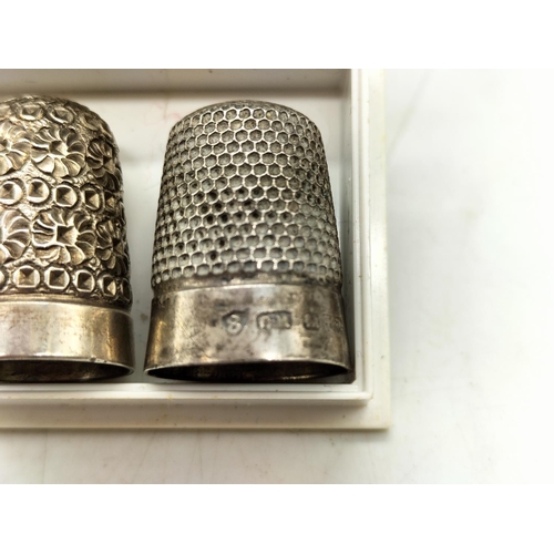 461 - Silver Hallmarked Thimbles (2). One by Charles Horner.