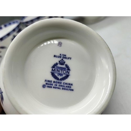 685 - Minton 'Blue Delft' Bowls (5). 7.5cm High, 11cm Diameter.