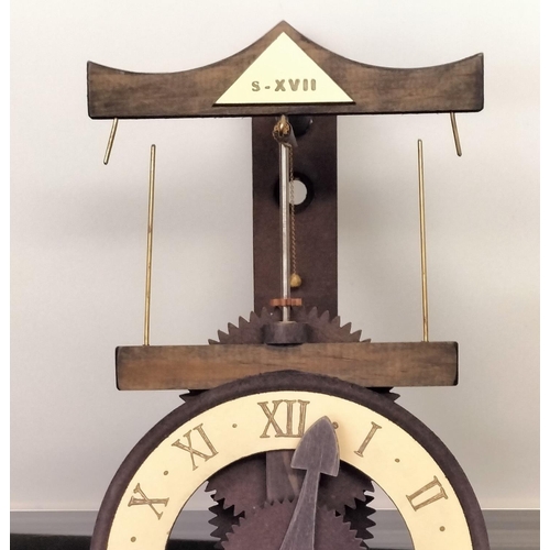 470 - Wooden Movement Clock W/O. 35cm x 17cm.