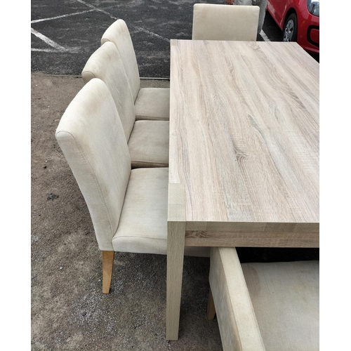 542 - Dining Table plus 8 Chairs. 77cm High, 167cm x 86cm. This Lot is Collection Only.