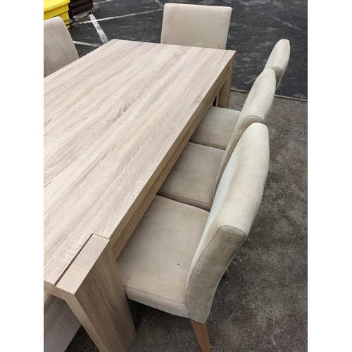 542 - Dining Table plus 8 Chairs. 77cm High, 167cm x 86cm. This Lot is Collection Only.