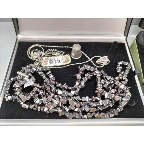 564 - Box of Assorted Silver and Costume Jewellery, etc,