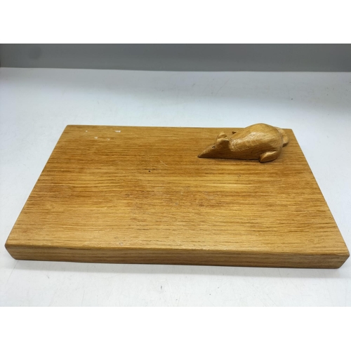 693 - Mouseman Style Chopping Board. 27cm x 16.5cm