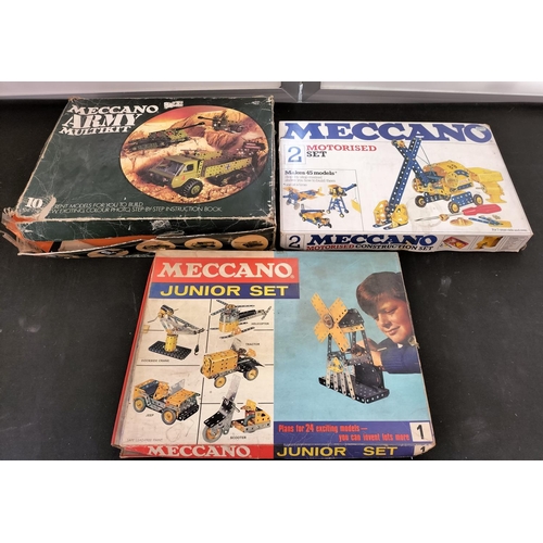 694 - 3 Boxes containing Vintage Meccano Items.