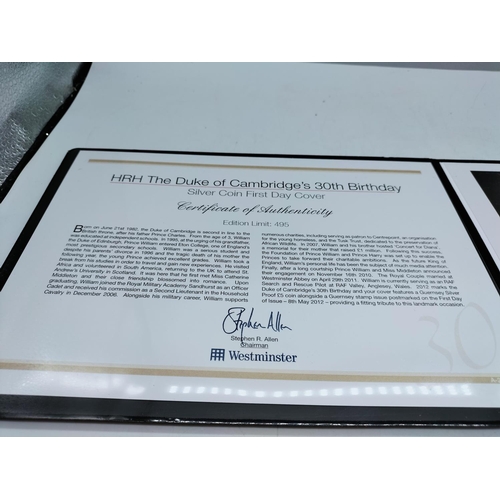 10A - Limited Edition Silver Coin First Day Cover 'HRH Duke of Cambridge 30th Birthday' with Certificate o... 