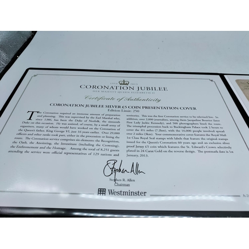 20A - Limited Edition Silver Coin First Day Cover 'Elizabeth II Coronation Jubilee' with Certificate of Au... 