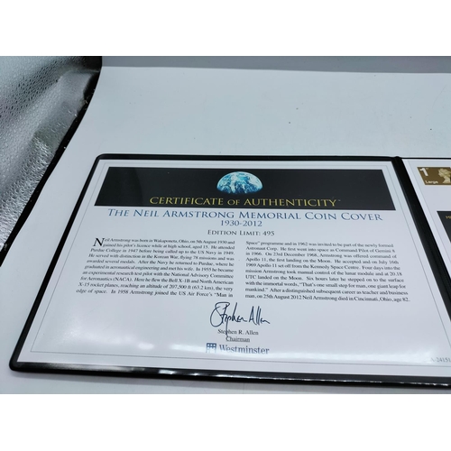 25A - Limited Edition 'Neil Armstrong Memorial' Coin Cover with Certificate of Authenticity. Edition Limit... 