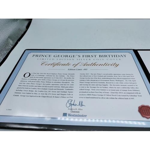 140A - Limited Edition Silver Coin First Day Cover 'Prince George's First Birthday' with Certificate of Aut... 