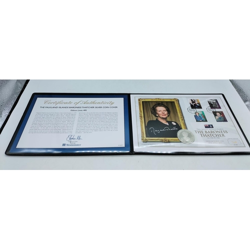 155A - Limited Edition Silver Coin First Day Cover 'The Falkland Islands Baroness Thatcher' with Certificat... 