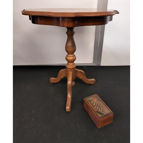 1 - Chessboard Table with Chess Set. 59cm Tall, 59cm Diameter. This Lot is Collection Only.