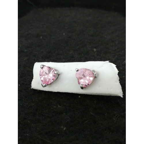 128 - 925 Silver and Pink Topaz set Earrings.