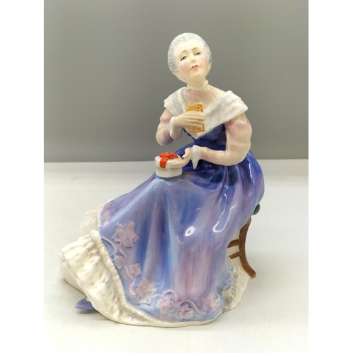 140 - Royal Doulton 16cm Lady Figure 'Happy Anniverary' HN 3097. Seconds