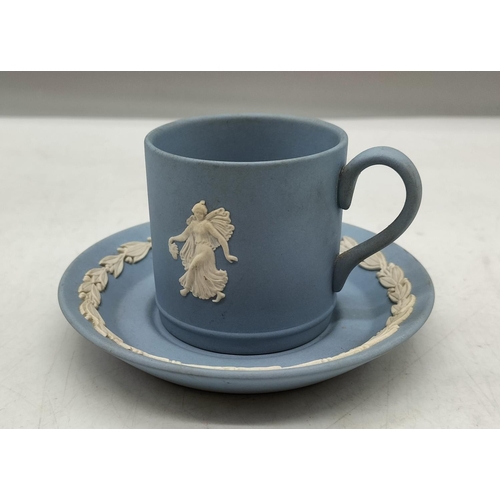 151 - Wedgwood Jasper Coffee/Demi Tasse Cup and Saucer in the 'Dancing Hours' Design. Cup Diameter 5.5cm. ... 