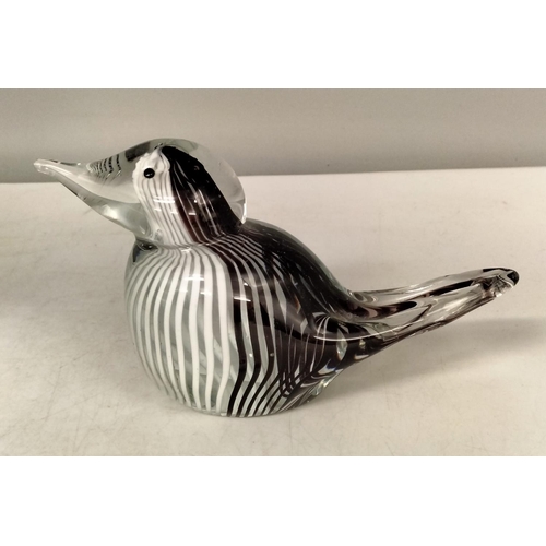 160 - Murano Glass Duck. 16cm Long.