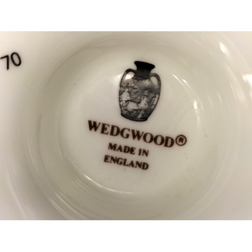 169 - Wedgwood Coffee Pot, Milk Jug and Sugar Bowl in the 'Melford' Pattern.