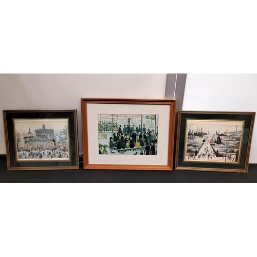 18 - Framed and Glazed L.S.Lowry Prints (3). Largest being 40cm x 32cm.